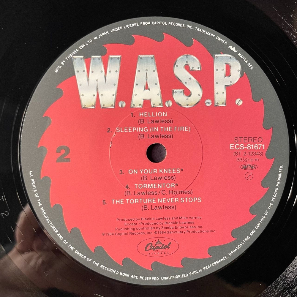 Винтажная виниловая пластинка LP W.A.S.P. (Japan 1984) (Obi) I Wanna Be Somebody