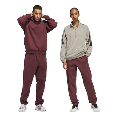 Баскетбольные штаны adidas Basketball Fleece Burgundy Pants