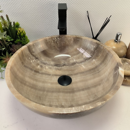 Раковина из оникса Bowl Grey TinLip BO-62965 45*45*15 43