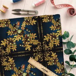 Ткань дюспо желуди с листьями