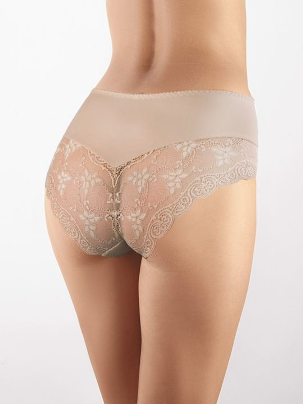 Высокие трусики-слипы Snejanna с кружевом (Размер: 42) (Цвет: белый)