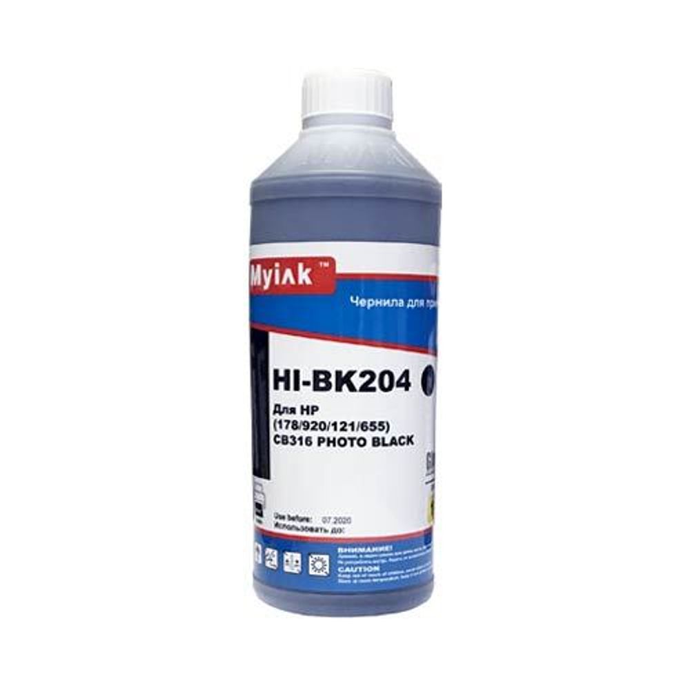 Чернила для HP (178/121/655/901/920) CB317/CB322 (1л, photo black, Dye) HI-BK204 Gloria™ MyInk