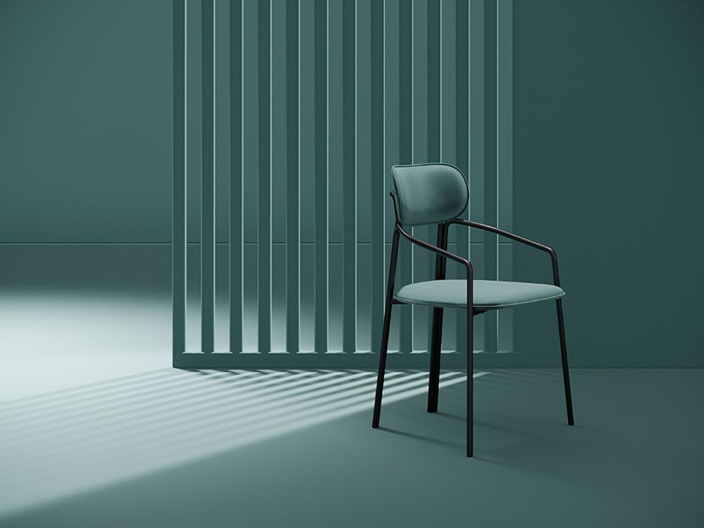 Стул Ror, Round, велюр, черный/зеленый