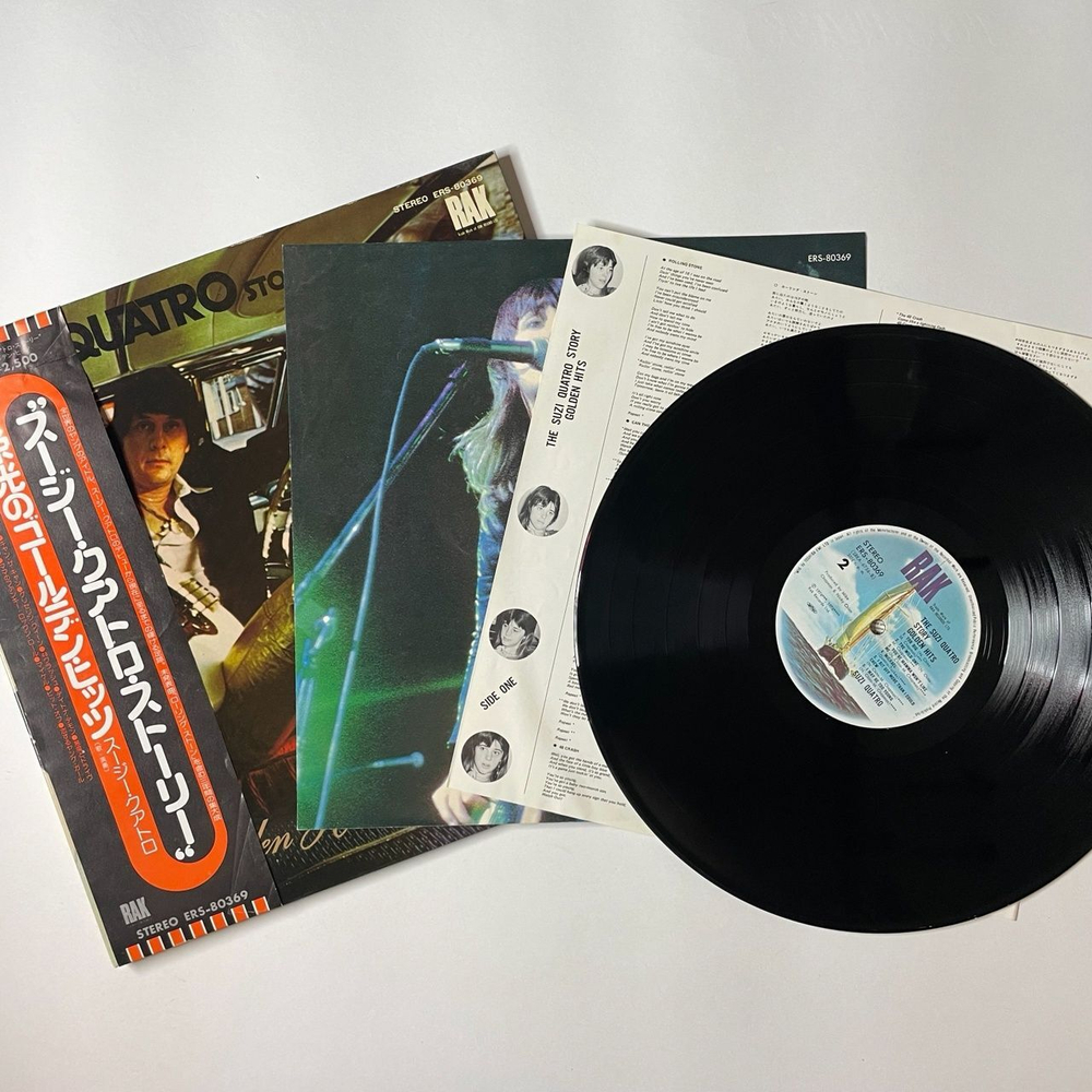 Винтажная виниловая пластинка LP The Suzi Quatro Story Golden Hits (Japan 1975) (Obi) (Poster) Daytona Demon
