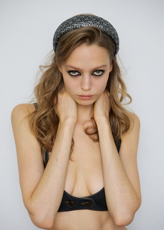 Ободок из серебристого твида