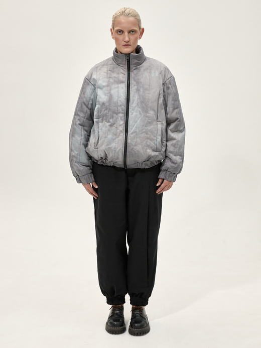 Бомбер стеганый вареный "Беломорканал". Сине-бурый