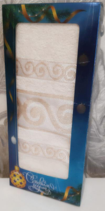 Полотенце махровое в подарочной упаковке, 100% хлопок, Узбекистан.