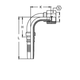 Фитинг DN 32 JIC (Г) 1.5/8 (90) Interlock