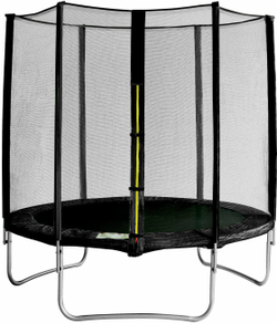 Батут с лестницей и внешней сеткой 180 см черный