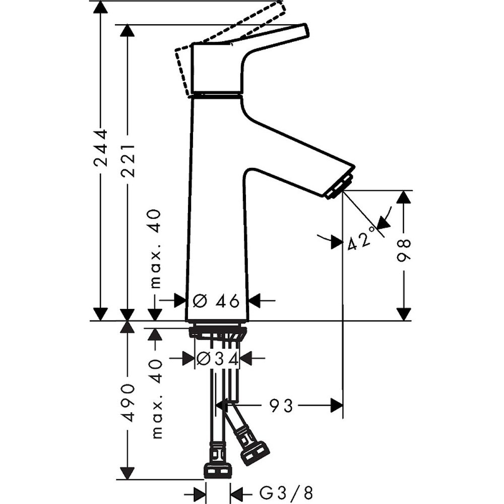 Смеситель для раковины Hansgrohe Talis S 72021000 хром