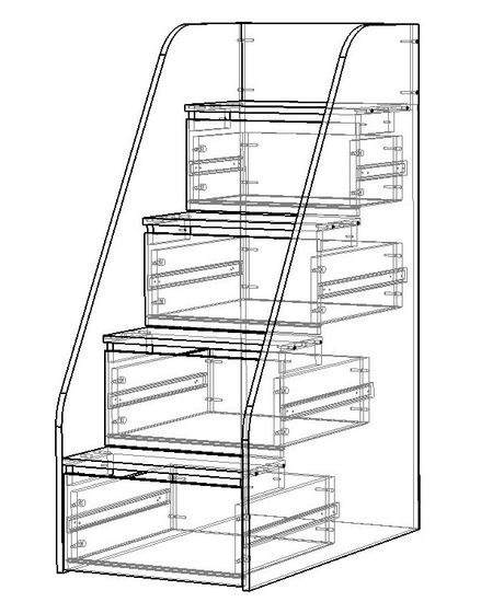 Лестница АМИ /514*1274*868/ белый / розовый кварц