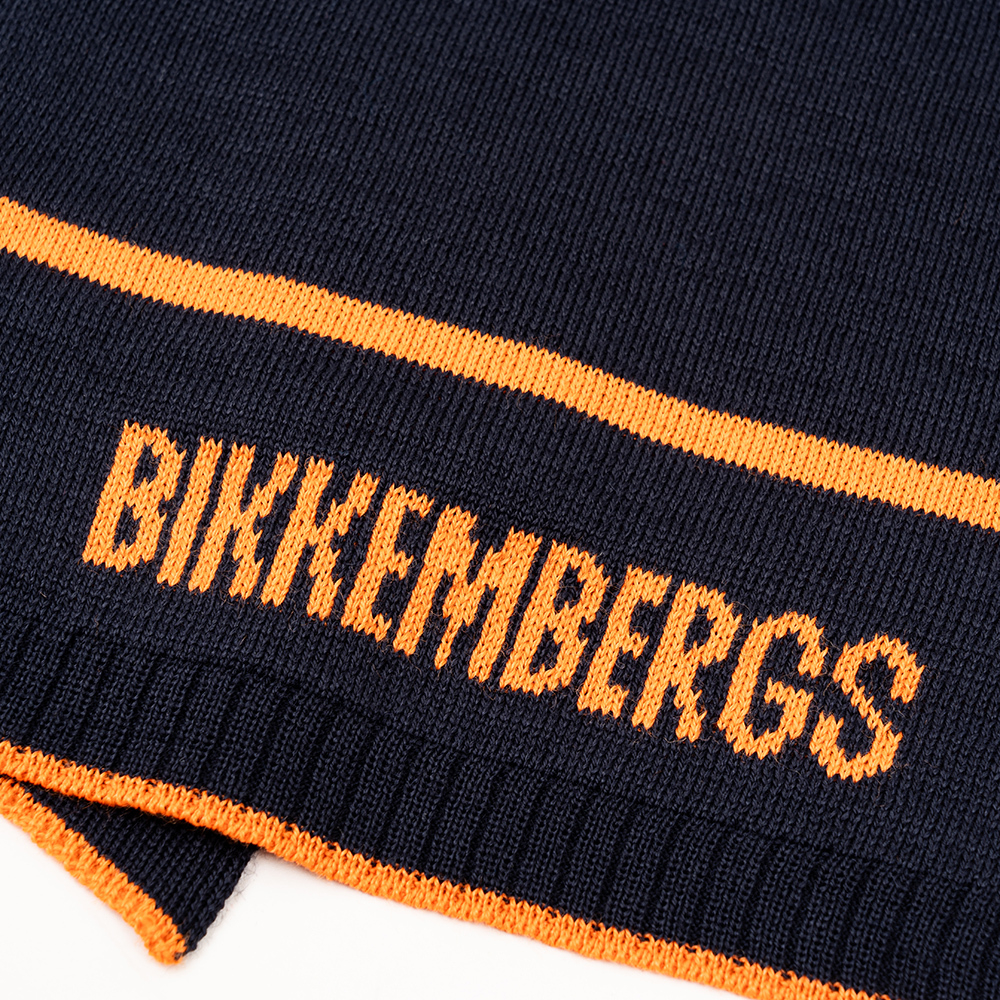 Шарф BIKKEMBERGS Темно-синий/Оранжевые полоска и логотип Мальчик