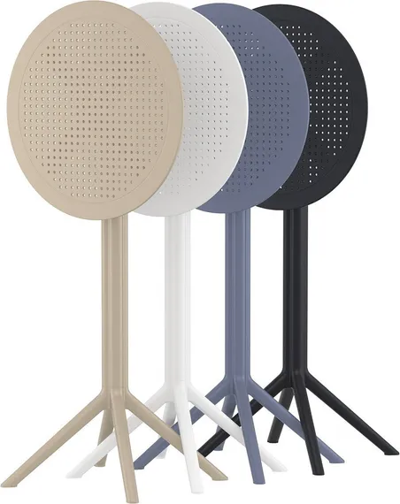 Стол пластиковый барный складной Sky Ø60 белый