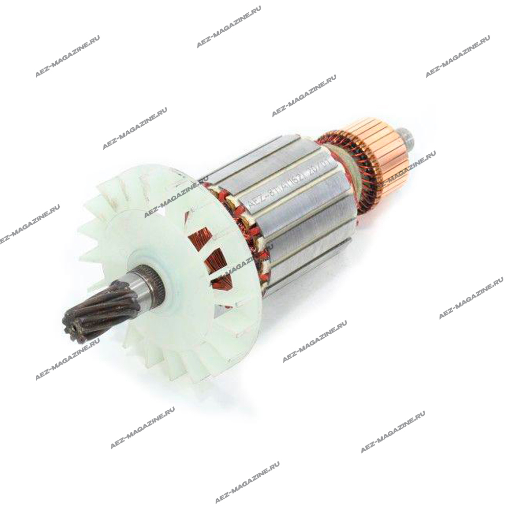 Якорь подходит для Интерскол М25 (расстояние между запорн.шейками-162,диам по железу 57)