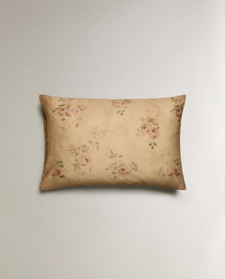 Zara Home - Атласная наволочка с цветочным рисунком 50x75 см