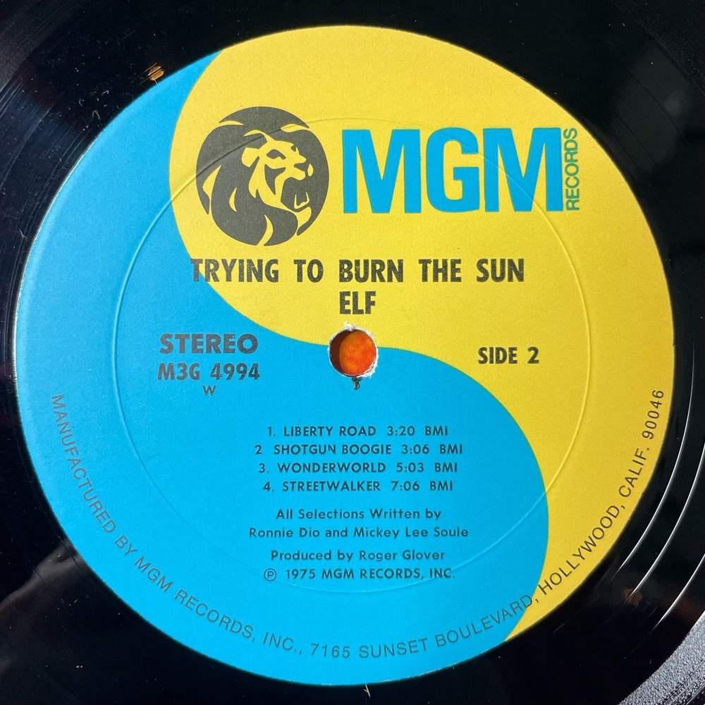 Винтажная виниловая пластинка LP ELF Trying To Burn The Sun (USA 1975)
