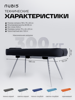 Переносной физиотерапевтический стол Nubis Pro с электрическим насосом и усиленной рамой