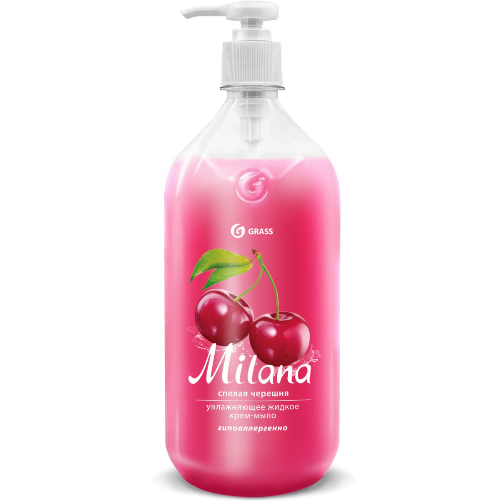 Жидкое крем-мыло Grass Milana Спелая черешня 1 л