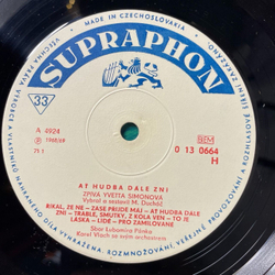 Винтажная виниловая пластинка LP Ивета Симонова At Hudba Dale Zni (Чехословакия 1971)