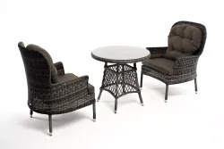 "Алиса" кофейный комплект из искусственного ротанга, цвет графит