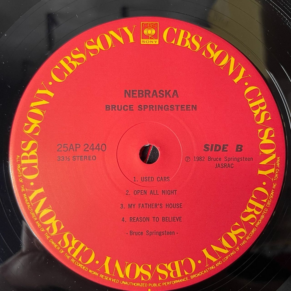 Винтажная виниловая пластинка LP Bruce Springsteen Nebraska (Japan 1982) (Obi)