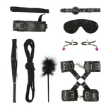 Стильный набор из 10 черных BDSM-девайсов (Цвет: черный)