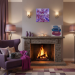 Уникальные дизайнерские часы из эпоксидной смолы. Квадрат 30 см. Ручная работа.