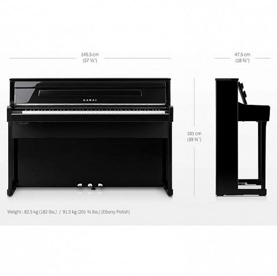 KAWAI CA901 EP - цифровое пианино, 88 клавиш, банкетка, механика Grand Feel III, цвет черный полиро