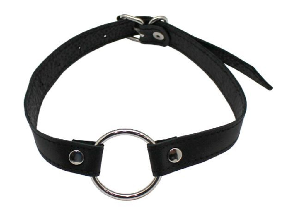 Кляп-расширитель с металлическим кольцом (Цвет: черный)