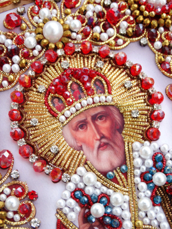 Ии-70 Набор для вышивания хрустальными камнями Святой Николай Чудотворец