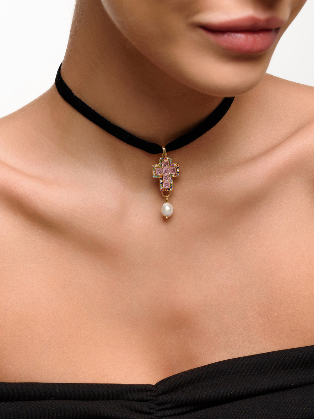 Колье "Matilda pink" Gold