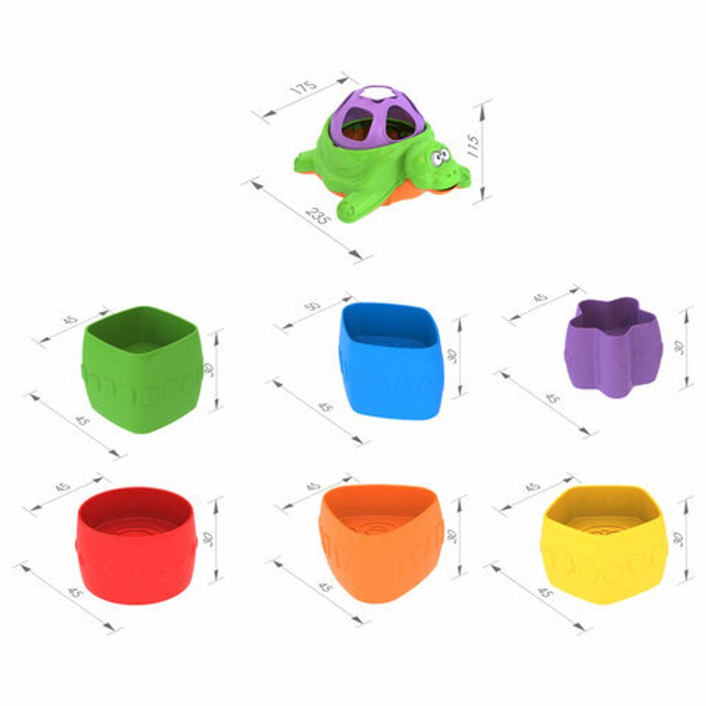 Игра-сортер дидактическая "Черепаха", пластиковая, 6 формочек, НОРДПЛАСТ, 793