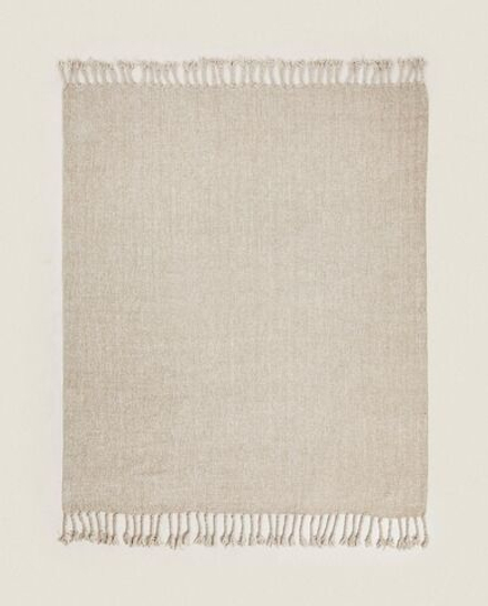Zara Home - Толстое синельное одеяло, бежевый, 140x190 см