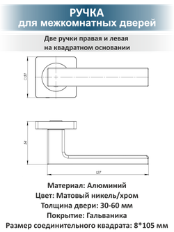 Дверная ручка c защелкой и поворотником OPTIMA