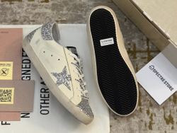 Super Star Wmns White Silver Glitters