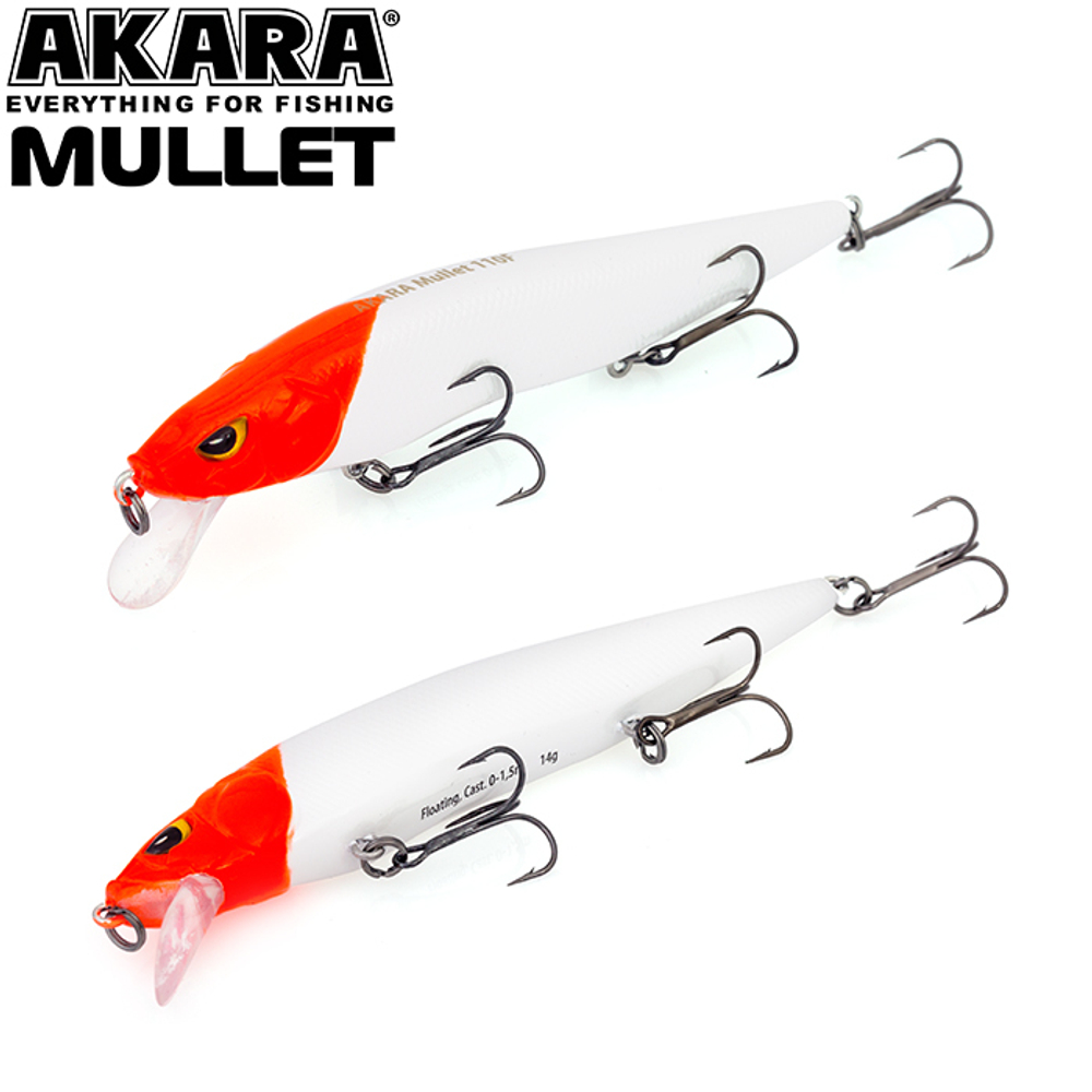 Воблер Akara Mullet 110F 14 гр. (1/2 oz 4,3 in) A1