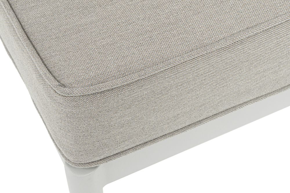 "Касабланка" угловой модуль плетеный из роупа, каркас алюминий светло-серый (RAL7035) муар, роуп серо-коричневый 23мм, ткань бежевая 15052