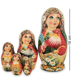 Народные промыслы МР-16/ 6-B Матрешка 5м «Мария с петухом»