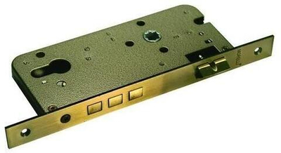 Замок под цилиндр с тремя ригелями L03 бронза античная