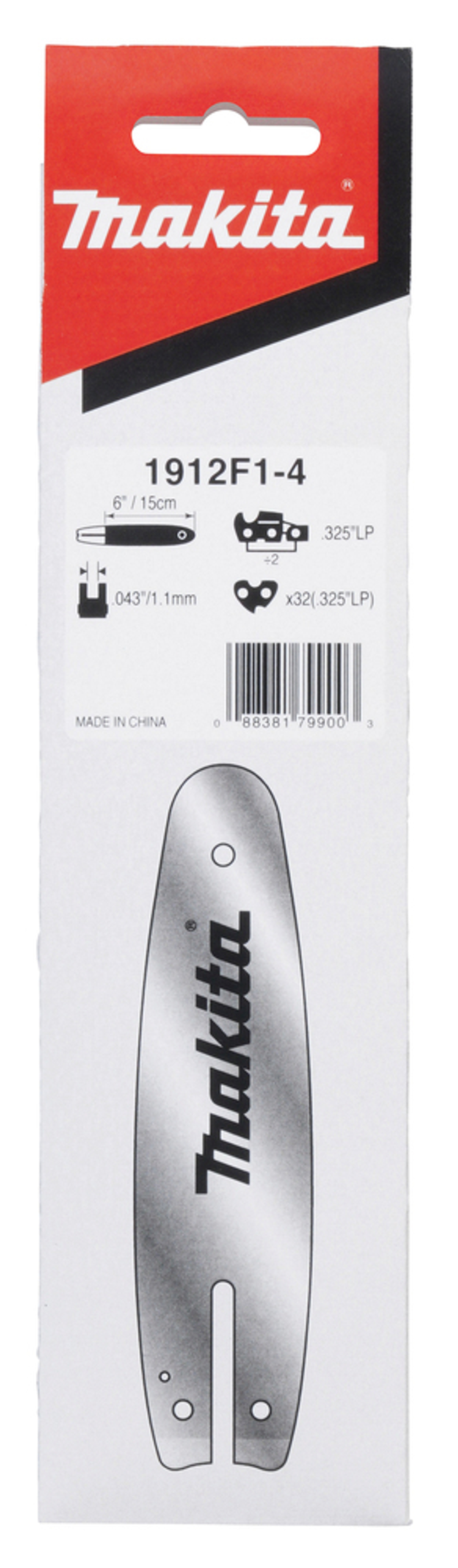 Шина, длина 15см/6", шаг0,325", паз 1,1мм, 32 звена Makita 1912F1-4