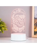 Светильник 3D ночник RISALUX «Кит», LED белый 8.5×9.5×16 см