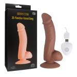 Коричневый вибратор SEDUCER 20 Function Veined Dong - 20 см. (Цвет: коричневый)