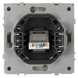 Розетка ЭРА Galaxy 15-3107-07 информационная RJ45 IP20 титан | Эра Galaxy