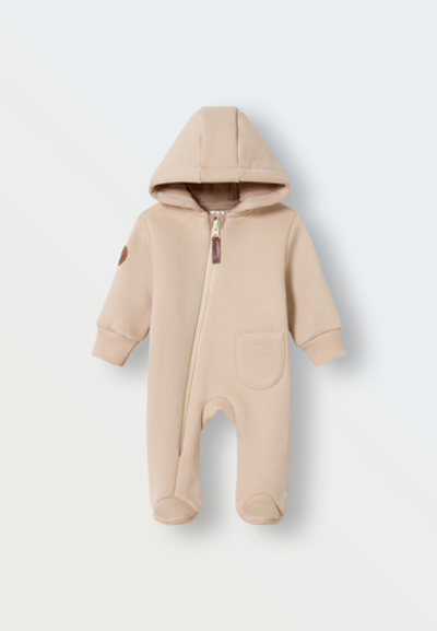 Комбинезон из футера утепленный (сливочный)