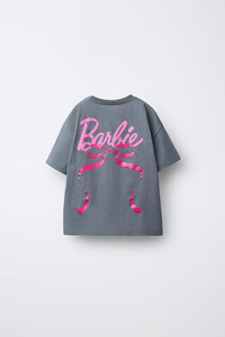 ZARA ФУТБОЛКА С БАНТОМ BARBIE™ MATTEL, АНТРАЦИТОВО-СЕРЫЙ