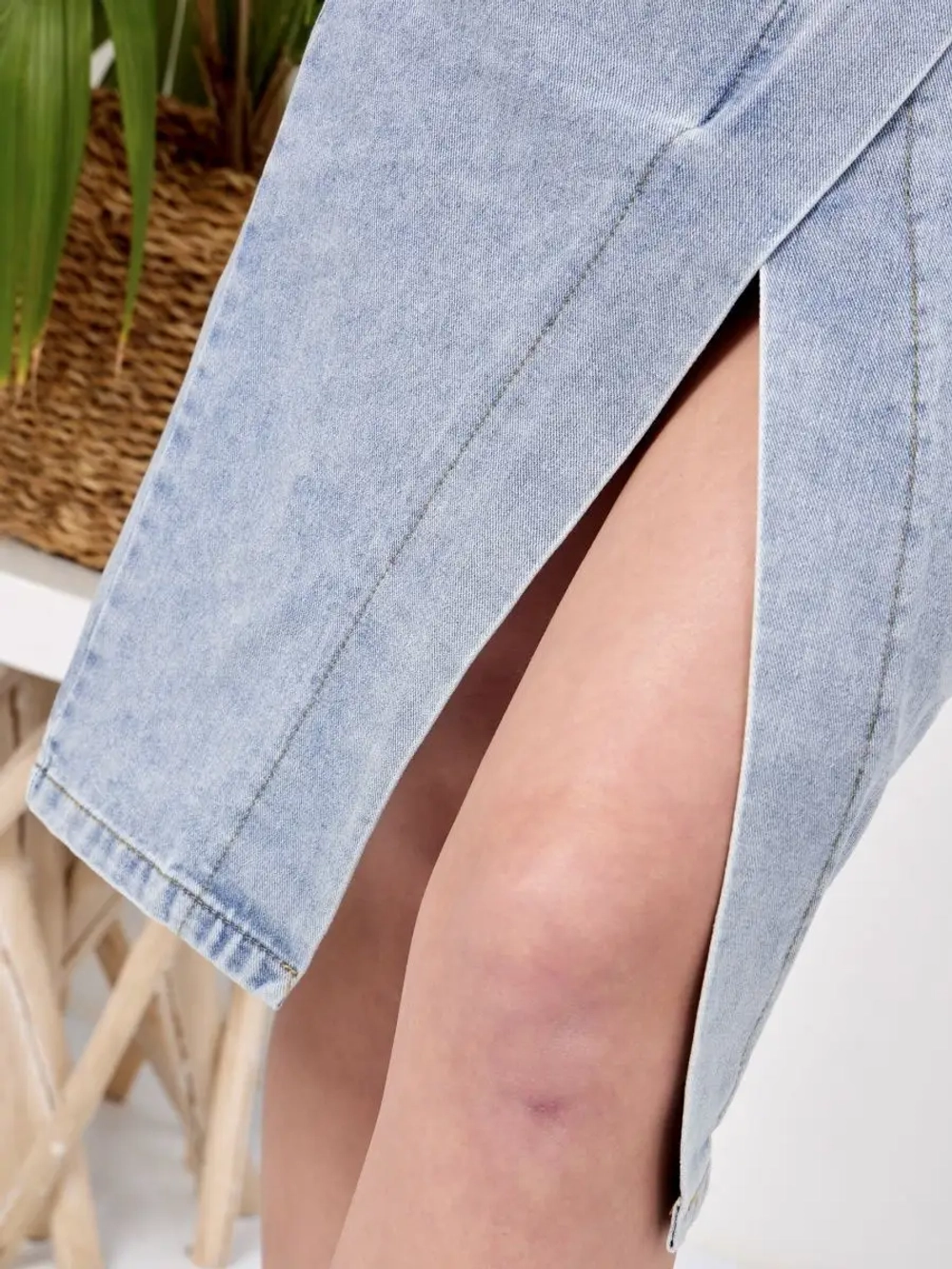 ✿ Юбка джинсовая миди с разрезом ✿