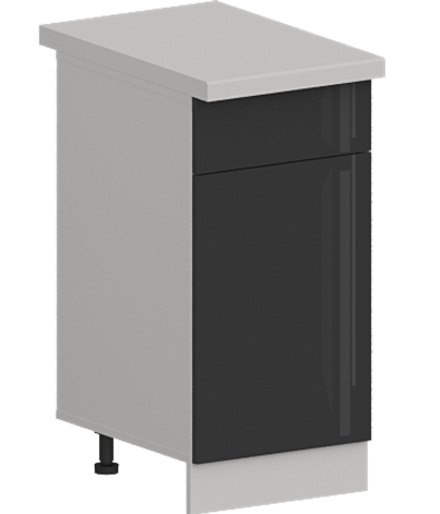 Кухня Модуль ШН1Я 400 Белый / Графит Глянец