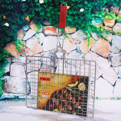 Решетка-гриль складная 39*29 см (длина с ручкой 58 см)