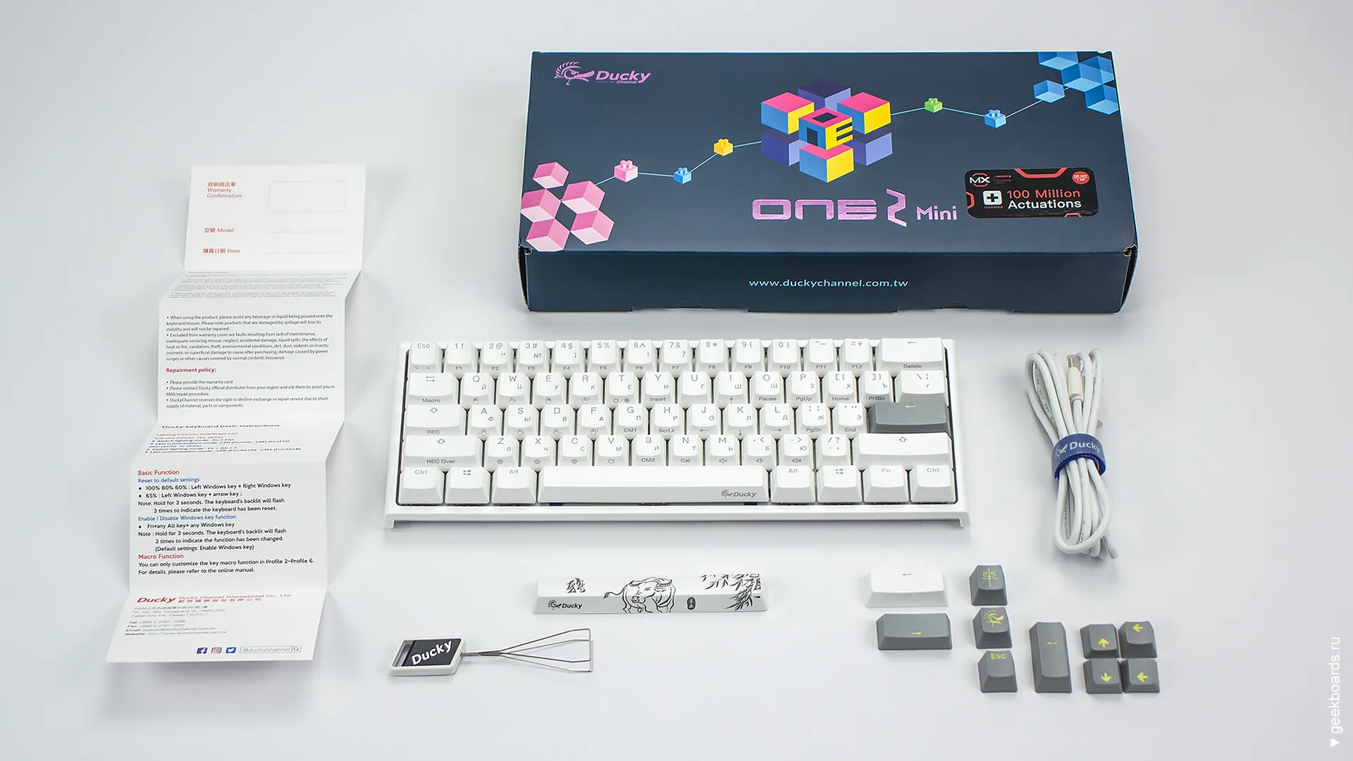 Ducky One 2 Mini RGB White — купить на сайте профессиональных клавиатур  Geekboards