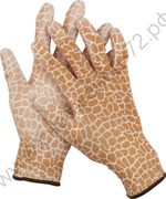 GRINDA прозрачное PU покрытие, 13 класс вязки, коричневые, размер M, садовые перчатки (11292-M)